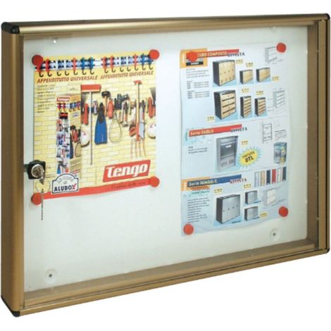 Bronze aluminum magnetic display board, 55x5x40cm, model BC2