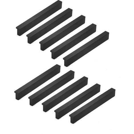 10x 90° L Boutons de portes Cuisine Chambre Porte Cabinet Poignées Poignée Porte Cabinet Bouton pour Tiroir Placard Intérieure Meuble Tirer, 96mm, Aluminium (1/5)