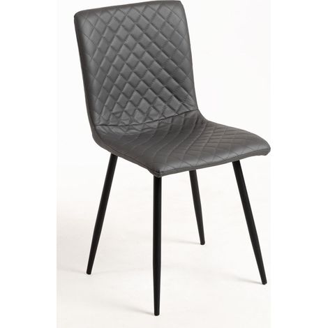 Packs Sillas Comedor - Pack 2 Sillas Rom Polipiel - Gris (1/5)