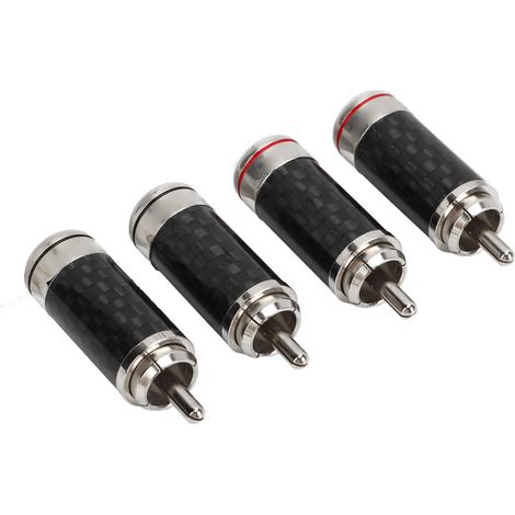 Lot de 4 connecteurs RCA métalliques pour câble audio/vidéo, avec prise jack et connecteur haut-parleur pour une transmission de signal optimale (longueur : 40 mm). (1/5)