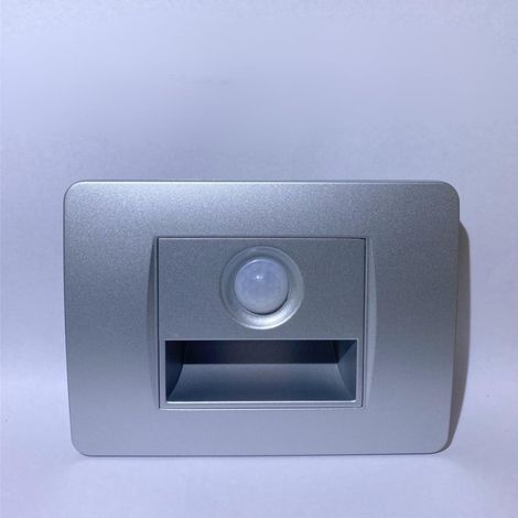 TRADE SHOP - Segnapasso Led Da Incasso Grigio Con Sensore 1.6w Luce Calda Automatico - (1/2)