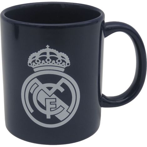 CyP Brands-Real Madrid, Taza para Desayuno en Caja, de Cerámica, 300 ml, Color Azul con Escudo en Blanco, Producto Oficial