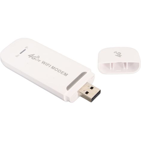 4G WiFi Router 150 Mbps, SIM-Kartensteckplatz, kompatibel mit 10 LTE-Geräten, Plug-and-Play-USB-Modem, ideal für Büro, Reisen und Zuhause (weiß). (1/5)