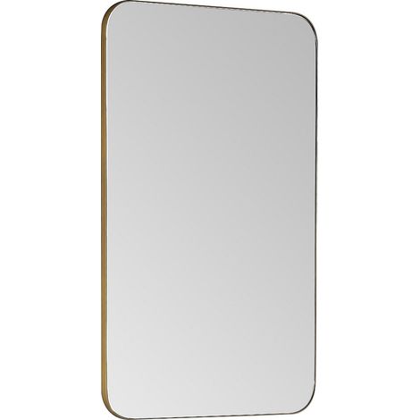 Miroir de salle de bain rectangle contour doré - 50 x 80 cm - DEMETRIA (1/4)