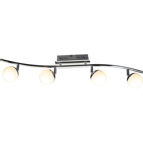 Plafonnier chrome 4 globes verre LED 4x6W Neli Struhm (1/2)