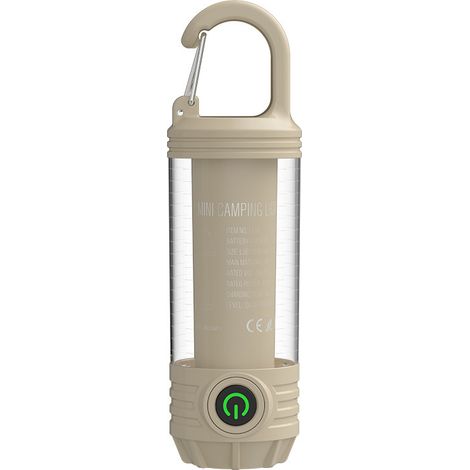 Mini lampe de camping LED portable, lampe d'intérieur portable avec lumière chaude et lumière rouge, 4 modes, avec panneaux de signalisation (kaki) (1/5)