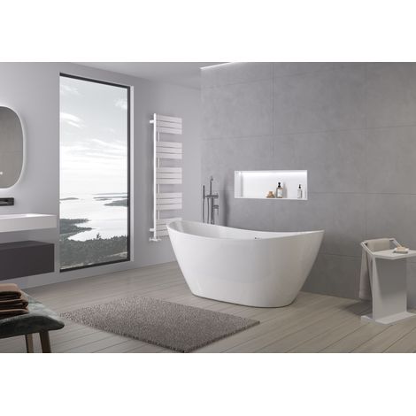 BERNSTEIN - Baignoire îlot BELLAGIO 2.0 en acrylique - couleur et dimensions sélectionnables Sans robinet mitigeur, Blanc brillant, 180 x 80 cm