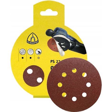 DISCO DE LIJA 125 mm P80 8 agujeros VELCRO 5 uds.