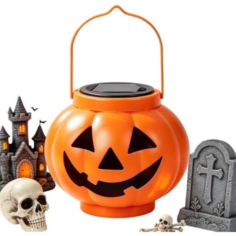 Lanterne solaire en métal étanche avec poignée pour Halloween (1/5)