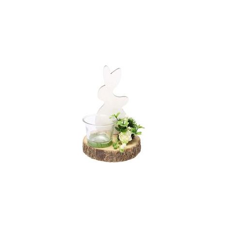 Handgefertigte dekorative Glas-Kerzenhalter in Form von Osterhasen fürs Schlafzimmer - C-Crezuo