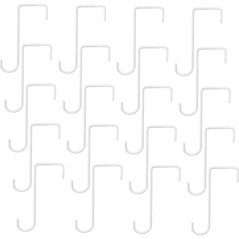Confezione da 20 ganci in acciaio inox per appendere vasi di fiori da giardino, recinzioni e cancelli - non sono necessari attrezzi né forature (bianchi) (1/3)