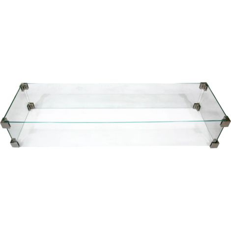 Elementi Feuerschutz Glasumrandung für Gasfeuerstelle "Colorado", transparent, 112,6 x 44,5 x 18 cm (L x B x H)
