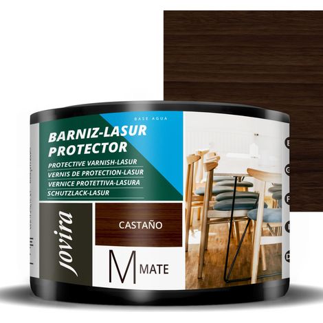 JOVIRA PINTURAS Vernice - Lasur protettiva opaca a base d'acqua. Protegge, decora e impreziosisce tutti i tipi di legno. (375 Millilitri, Castagno) (1/5)