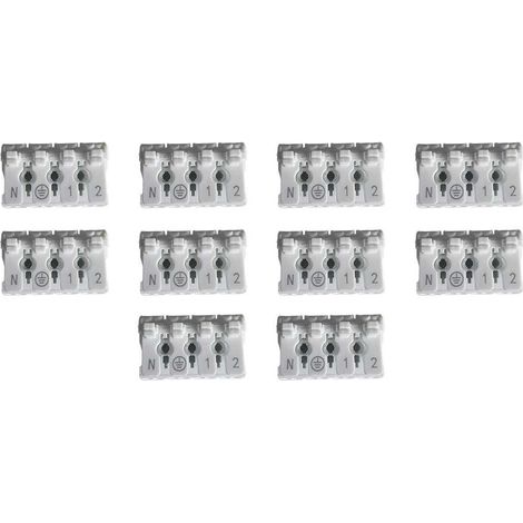 10 Morsetti a Molla Rapidi 4P Doppio Click Bianco per Cavi e Morsettiera a Vite