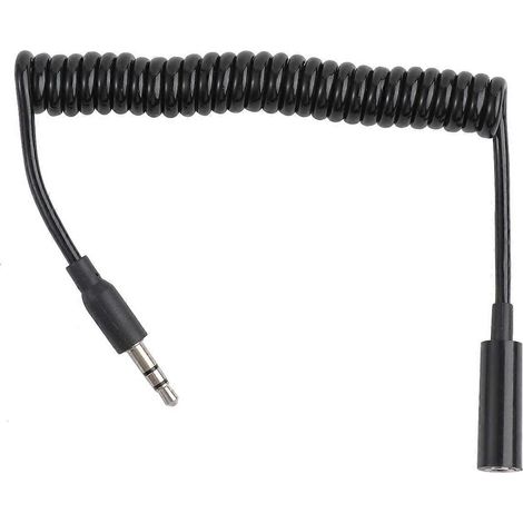Câble audio d'extension pour écouteurs, prise jack 3,5 mm mâle vers femelle, cordon flexible extensible à ressort, câble audio portable de 1 m (noir)-1001.5CM-Black