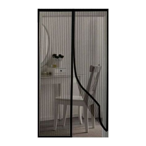 Stück (100 x 210 cm, Schwarz) Magnetisches Fliegengitter für Tür und Fenster, Insektenschutzvorhang, Schiebefenster, magnetisches Fliegengitter, ohne Bohren, FLITI