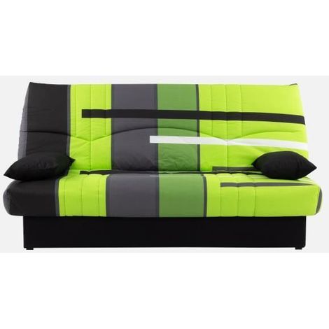 Banquette clic-clac - 3 places – Coton Piste Vert – 190 x 92 x 96 cm – DREAM (1/5)