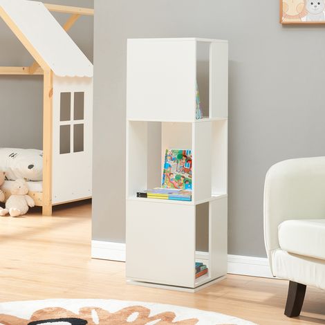 Estantería giratoria Fjelmarirg de 3 niveles MDF 109x34x34cm - Blanco [en.casa]