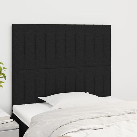 Tête de lit Noir 80x5x118/128 cm Tissu