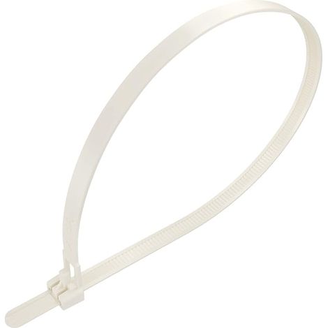 Collier de Serrage Plastique, 540 mm x 7,6 mm, Attache Câble, Serre Câbles Nylon, Blanc (1/4)