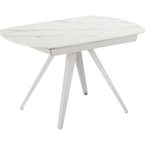 Tavolo Allungabile Kyoto 120 90x120/180x75 cm Top in Ceramica Gambe in Metallo Marmo Calacatta Bianco (1/3)