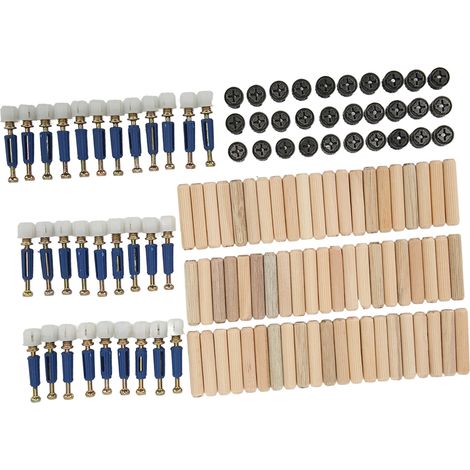 Kit de connexion 3 en 1 pour roue excentrique, écrou et vis renforcés, fixations pour panneaux de meubles et tableaux, roue excentrique de 12 mm (1/5)