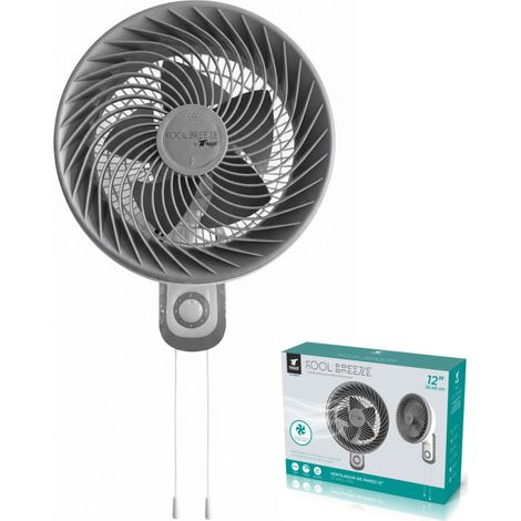 Ventilador de Pared 12" 85W Ventilador Mural Oscilante 30 cm 3 Velocidades 5 Aspas Oscilación 90° (1/5)