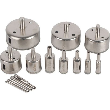 14 pieces/set 3-70mm diamond enduit saw bell drill bit cutting for tiles of marble of glass (1/5)