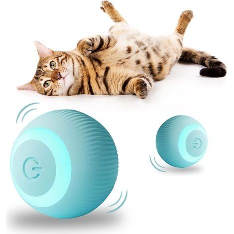 Jeux pour Chat Jouet Chat Interactif Jouet Chiens Qui Bouge Seul Balle pour Chats Qui Roule Toute Seule Chats Intérieur Balle Interactive Chien Jeu Chien Autonome (Bleu) (1/5)