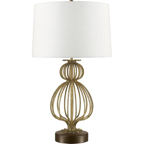 Lampe à poser lampe d'appoint lampe de salon acier crème or H 72,4 cm (1/2)