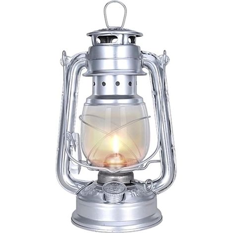 Lampe à pétrole LED Lampe à huile Bougeoirs en fer Lampes à bougies Portable Paraffine Hurricane Lampes de table Éclairage Cadeau Décoration de Noël Argent