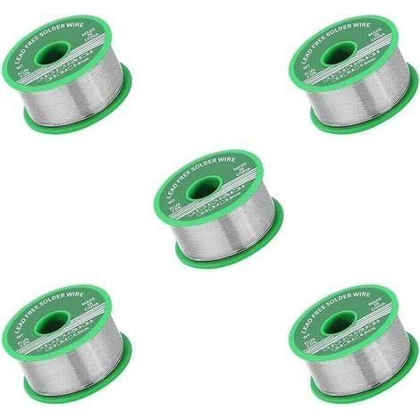 5 pièces étain de soudure , étain sans plomb avec noyau de colophane, étain à souder avec flux, fil de soudure pour la réparation et le bricolage des composants de soudure électriques électroniques（0.