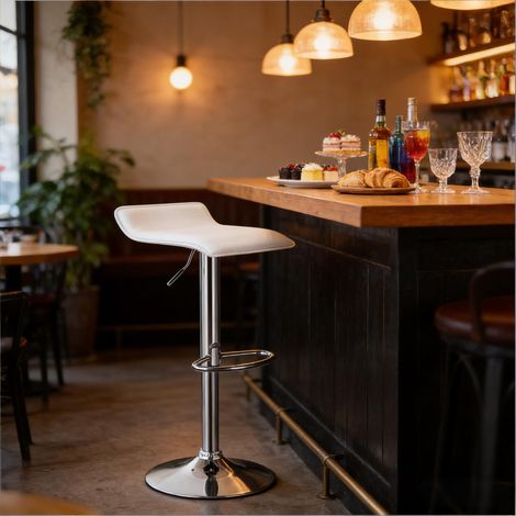Chaise de petit-déjeuner, de café rotative, chaise de table, chaise de salle à manger (une seule chaise de bar est incluse) pliable