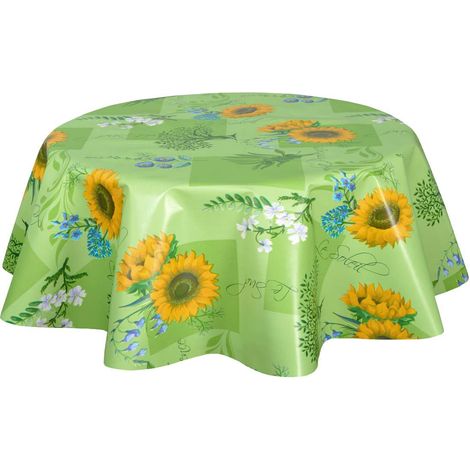 Nappe ronde en toile cirée 135 cm – 89% PVC – Résistante aux tâches et facile à nettoyer – Épaisseur 180 microns – CPM