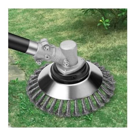 Brosse à Désherber Ronde pour Débroussailleuse, 6'' Tête Brosse Désherbage pour Outils de Pelouse Jardin Agriculture, 150 x (1/5)