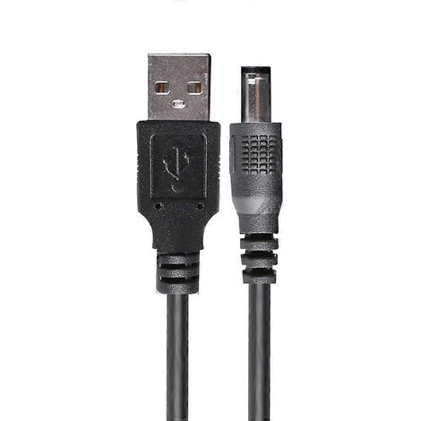Câble USB 2.0 Type A Mâle vers Prise DC 5.5x2.1 mm pour Alimentation Secteur et Charge (1/4)