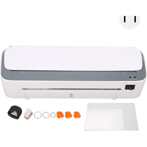 Plastifieuse A4 bureau à chaud et froid avec coupe-papier et arrondisseur d'angles, 300W 110-120V prise US, pour bureau école entreprise (1/5)