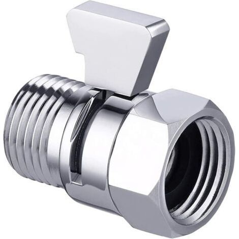 Vanne d'arrêt 1/2, Valve de Pommeau de Douche, Vanne d'arrêt de Pommeau de Douche, avec Interrupteur de Réglage à 90°, convient aux Bras de Douche, Robinets d'arrêt de Douche à Main (1/5)