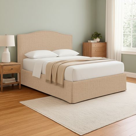 Letto Matrimoniale Morley, Sfoderabile, Contenitore Made in Italy, Beige (1/5)