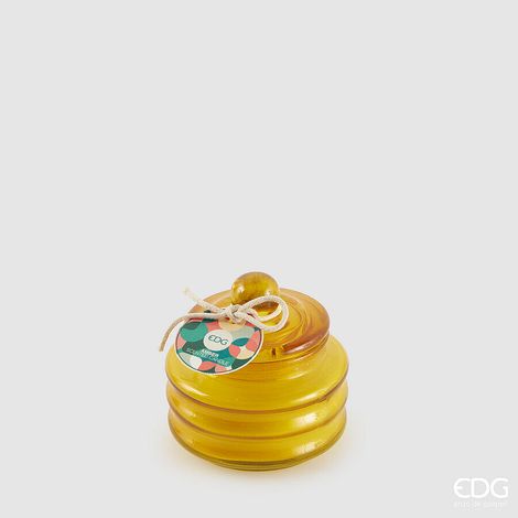 EDG Enzo De Gasperi Candela Circle con Profumo H 7,5 Cm D 7,5 Cm Bomboniera Vetro Amber