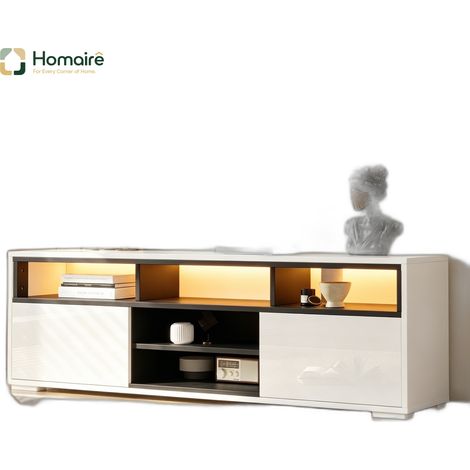 TV-Ständer aus Spanplatte weiß und Polyester 150 x 35 x 50 cm HOMAIRE (1/5)