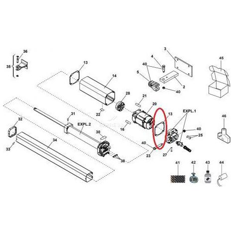 Joint pour motorisation de portail 70991015 – Étanchéité pour vérins hydrauliques FAAC 400/422/402 – Forme carrée 84.7 mm
