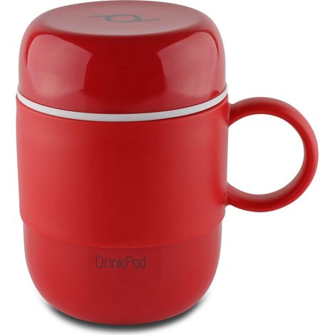 DrinkPod Tazza da viaggio isolata sottovuoto, acciaio inossidabile 18/10, rosso, 280 ml (1/5)