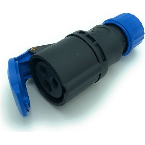Prise industrielle CEE 2P+E 16A-6h 200-250V IP44 Gris