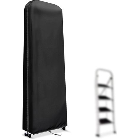 Funda plegable para escalera, estuche protector con cremallera, impermeable, a prueba de polvo, transpirable (50x174x6,5 cm, negro) (1/5)
