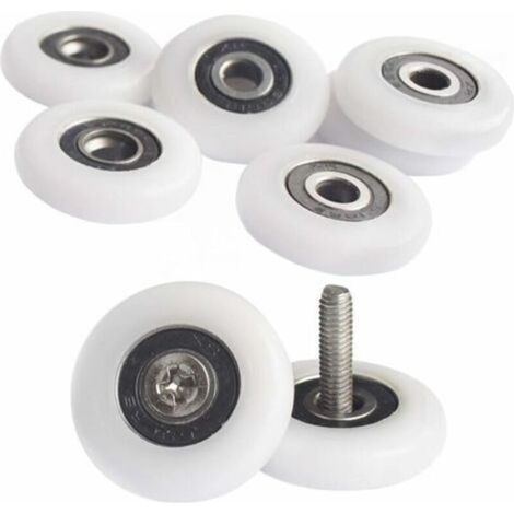 Set di 8 pulegge da 25 mm per porta doccia – rulli di ricambio con viti incluse – compatibili con la maggior parte dei modelli di porta doccia