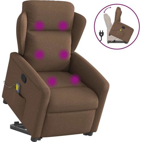 fauteuil de massage inclinable en tissu marron