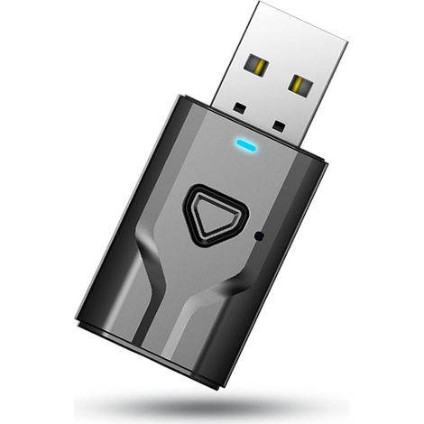 Adaptador Bluetooth USB para TV, Transmisor Bluetooth 2 en 1, Mini Transmisor de Audio Portátil con Jack de 3,5 mm para TV, PC, Estéreo y Auto, Micrófono Incorporado, Manos Libres y Música (1/5)