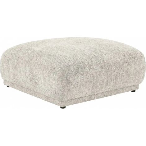ROSALIE - Pouf en tissu chenille Beige 102x83x46 cm (1/5)