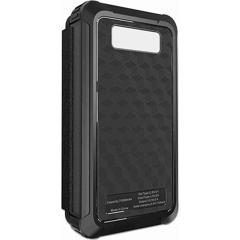 Ortviai Banque Solaire Portable 30000 mAh, Pliable, Étanche et Antichoc pour Activités Extérieures